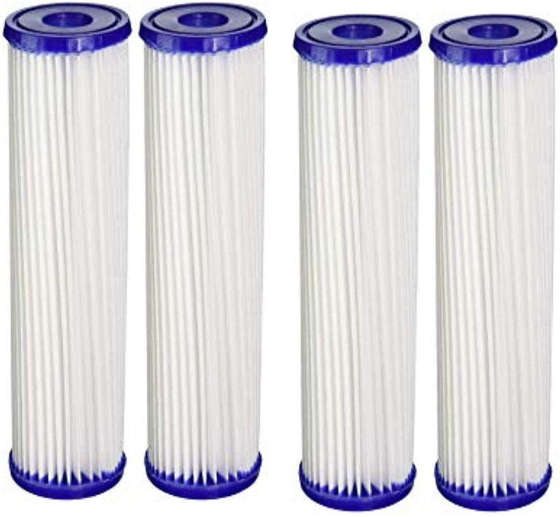 CFS â€“ 4 Pack Pleated Household Water Filter Cartridges Compatible with HDX HDX2PF4 Models â€“ Removes Bad Taste & odor â€“ Whole House Replacement Filter Cartridge â€“ 30 Micron â€“ 10" x 2.5" - Image 1